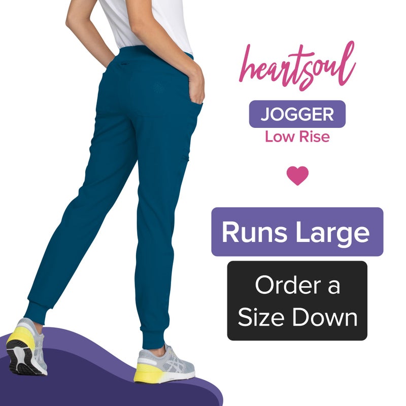 heartsoul بنطلون جوجر طبي للنساء من هارت سول بتصميم عصري وحزام خصر قابل للتعديل مع 5 جيوب - HS030P، S بيتي، أزرق كاريبي - Image 2
